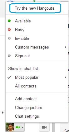 Activate the new Google+ hangout with Gmail Chat